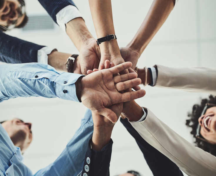 hands-stacked-piled-showing-team-unity-strength-motivation-among-creative-business-colleagues-from-excited-laughing-huddled-group-inspired-business-people-ready-success 2